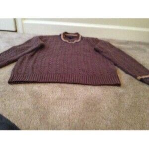 American Eagle Men's Casual Sweater V-Neck Size M Brown Blue